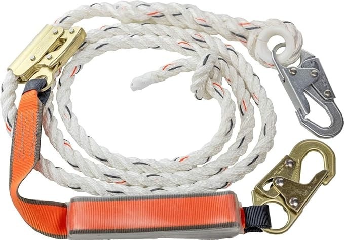 25-Ft Vertical Lifeline Assembly – Fall Protection Lanyard, Fall Arrest System w