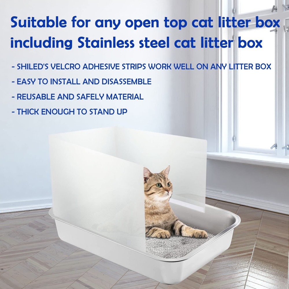3 Pcs Connectable Cat Litter Box Pee Shields High Side Easy Cleaning Anti-Spl