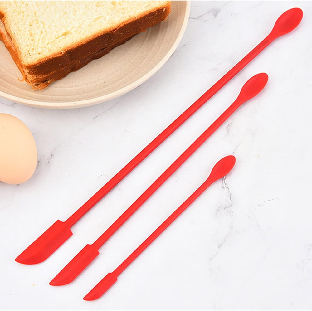 Mini Silicone Spatula, 6 PCS Jar Spatula, Reusable Double-Ended Tiny Silicone Sp