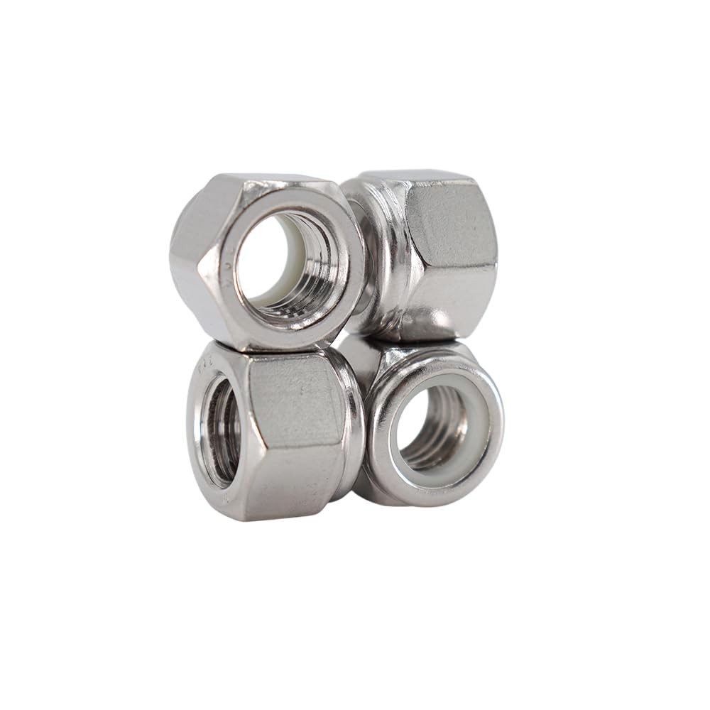 5/16"-18 Nylon Insert Hex Lock Nuts 30 Pack 304 (30 pcs), Silver