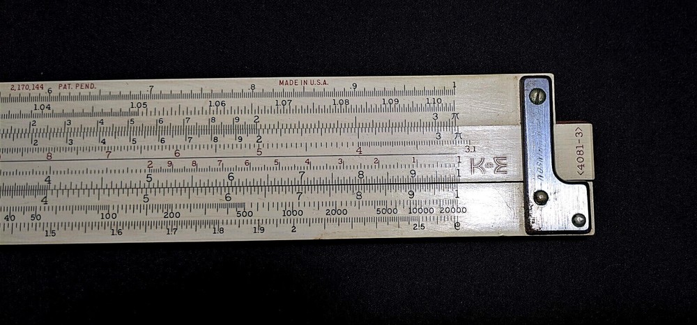 Keuffel & Esser Slide Ruler 4081-3 With Leather Case
