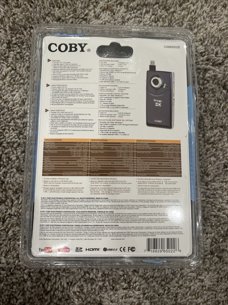 Coby Snapp CAM5002S New In Package