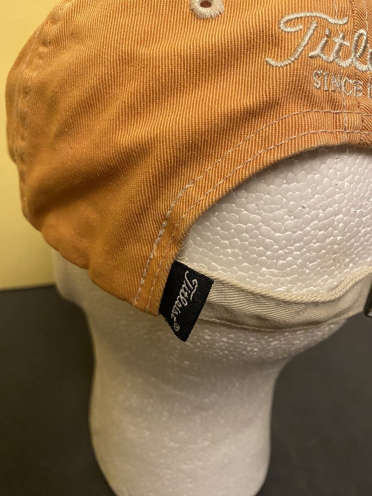 Titleist Orange Mens Strapback Golf Hat - Adjustable Embroidered