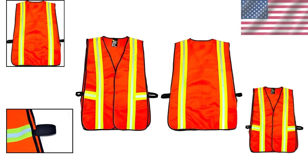 Multi-Function Pocket Reflective Safety Vest - ANSI Class II Certified Orange