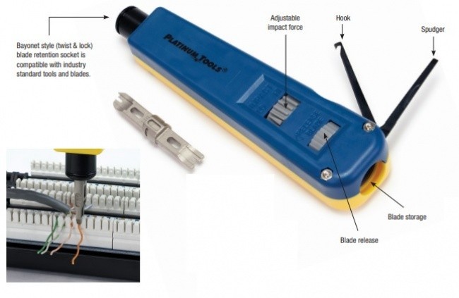 Platinum tools - Punchdown Tool, w/ NeverDull 66/110 Combo Blade