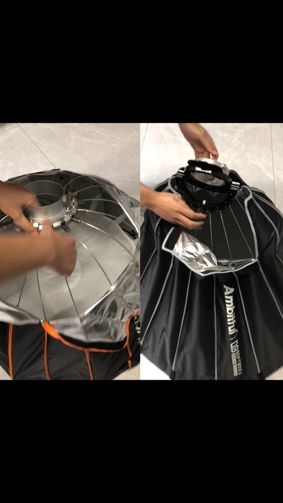 35.4" Quick Release Parabolic Softbox with 2 Diffusers & Honeycomb Grid, Carry B