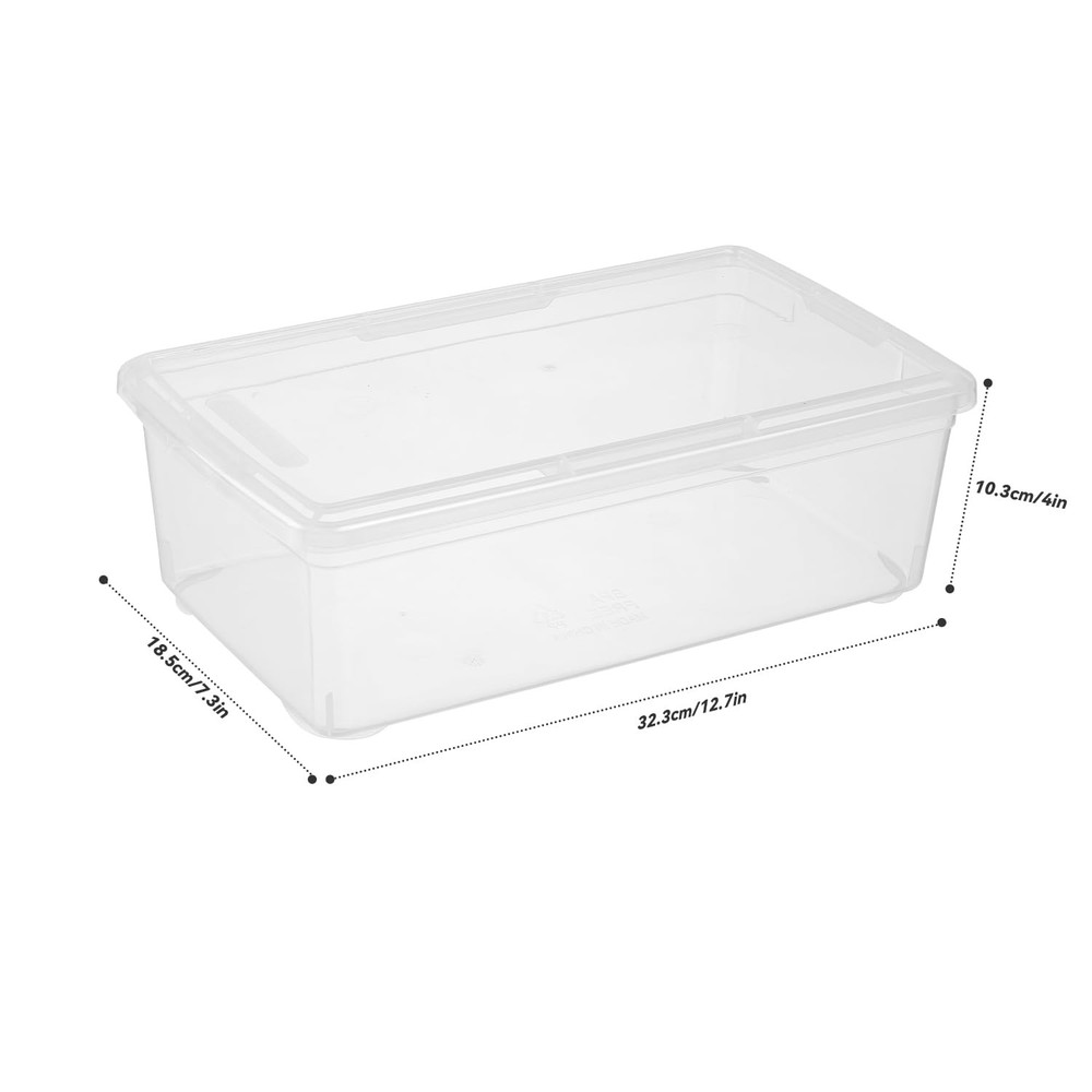 8 Packs 6 Quart Latching Storage Box,Shoe Boxes Clear Plastic Stackable Stora...