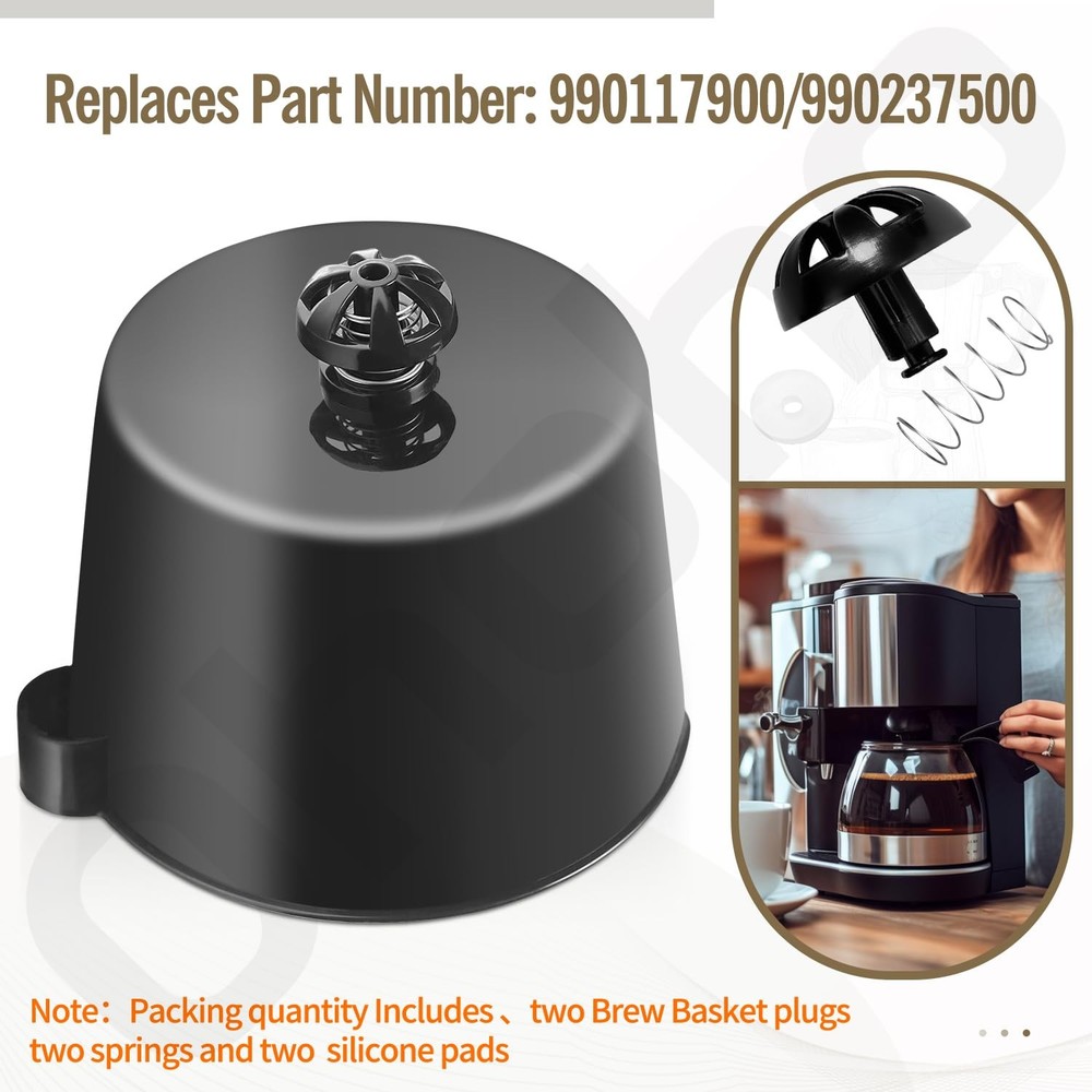 2 Pack Coffee Maker Brew Basket Water Stop Valve Kit for Mr. Black