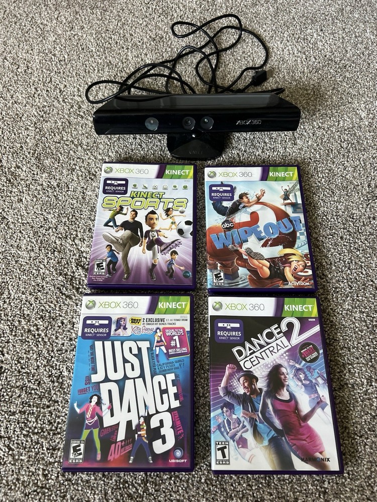 Xbox 360 Kinect Sensor Model 1414 with 4 Games