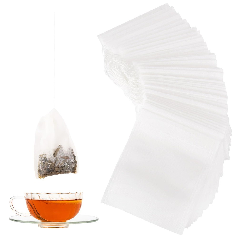 200 Pcs Disposable Tea Filter Bags Empty Drawstring Teabags for Loose Leaf Tea