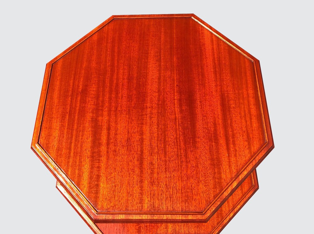 FEDERAL STYLE INLAID MAHOGANY TWO TIER OCTAGONAL SERVING TABLE - NATHAN MARGOLIS