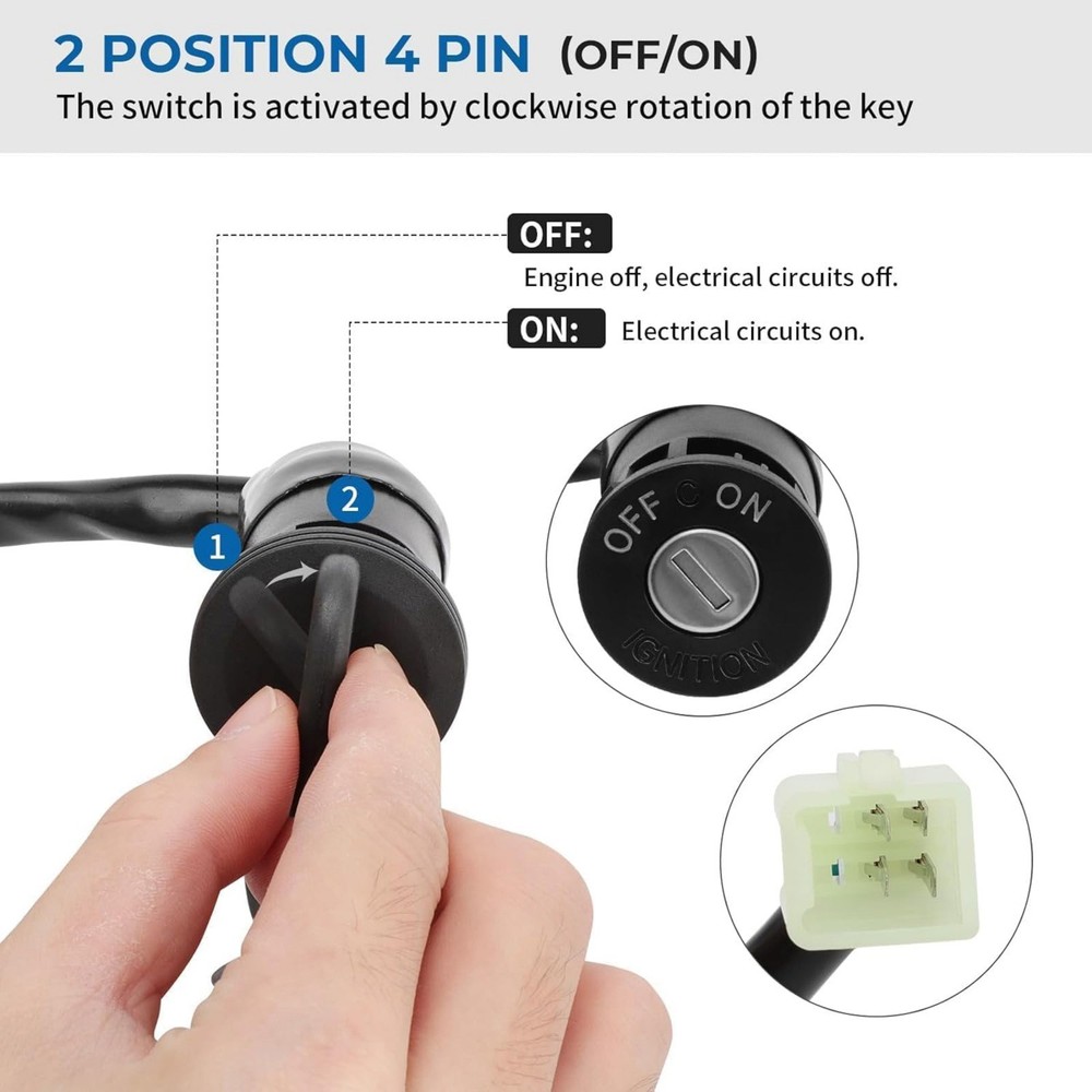 Ignition Key Switch 0453415 For Polaris Predator 90 2003-2006 Model Replacement