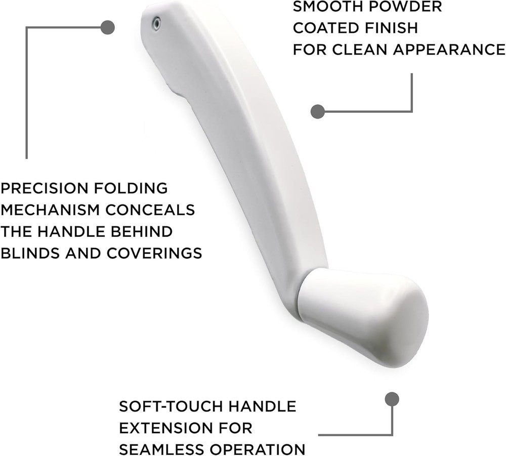 Casement Window Crank Handle Replacement With Folding Low Profile Design, Dur...