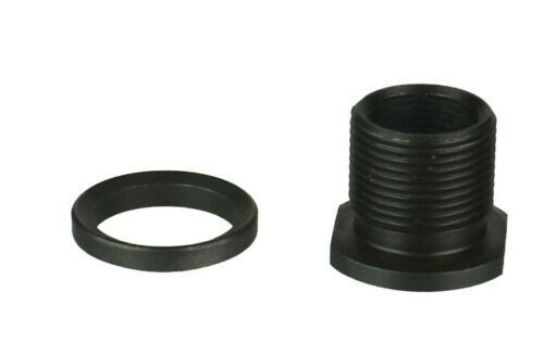 Steel Muzzle Thread Adapter From 1/2x36 to 5/8x24 TPI conversion Black