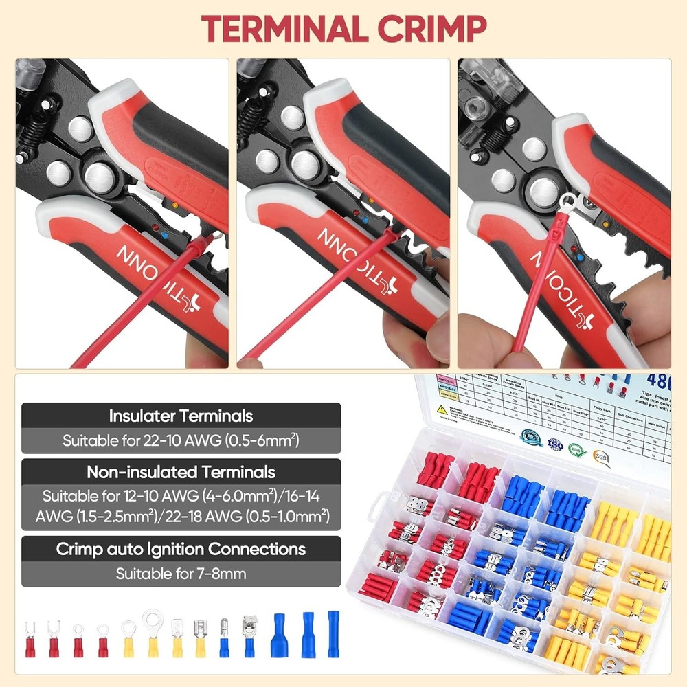Automatic Wire Stripper Tool, 3 in 1 Wire Cutter Crimper Pliers Electrician Tool