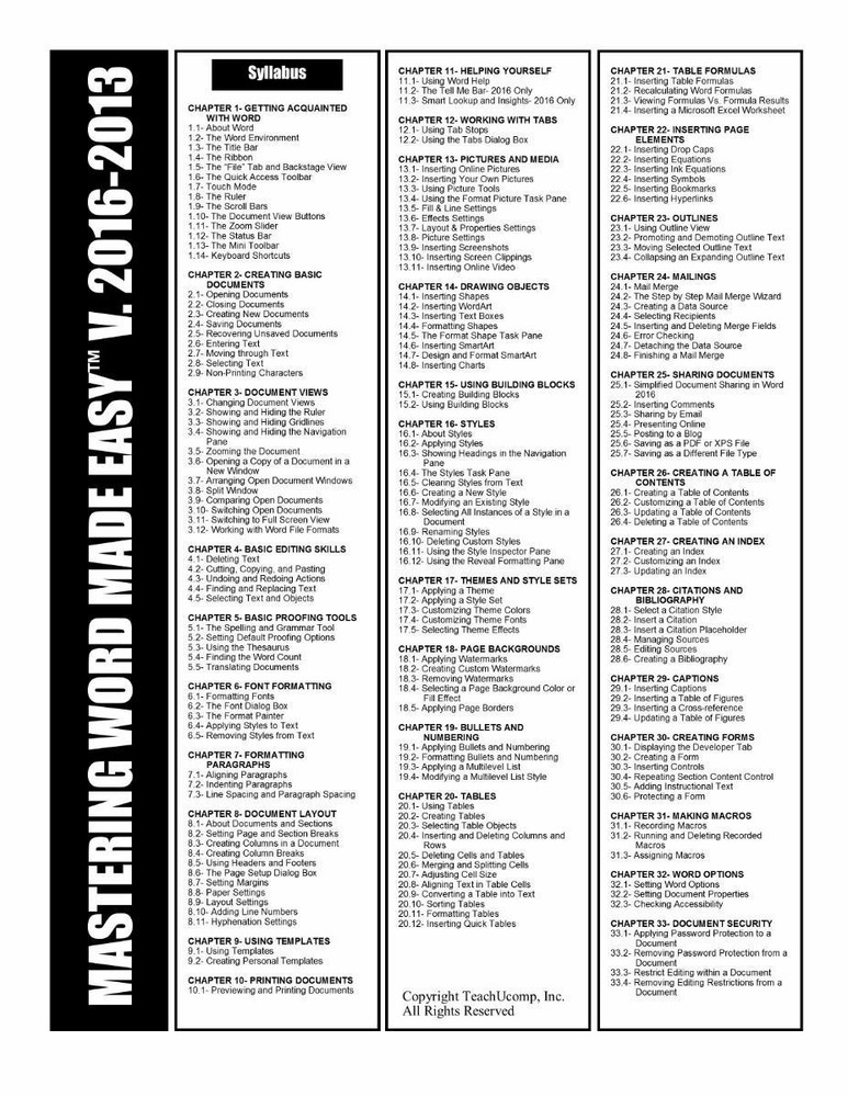 Learn Microsoft WORD 2016 Training Tutorial DVD-ROM Course 7 Hours 193 Lessons