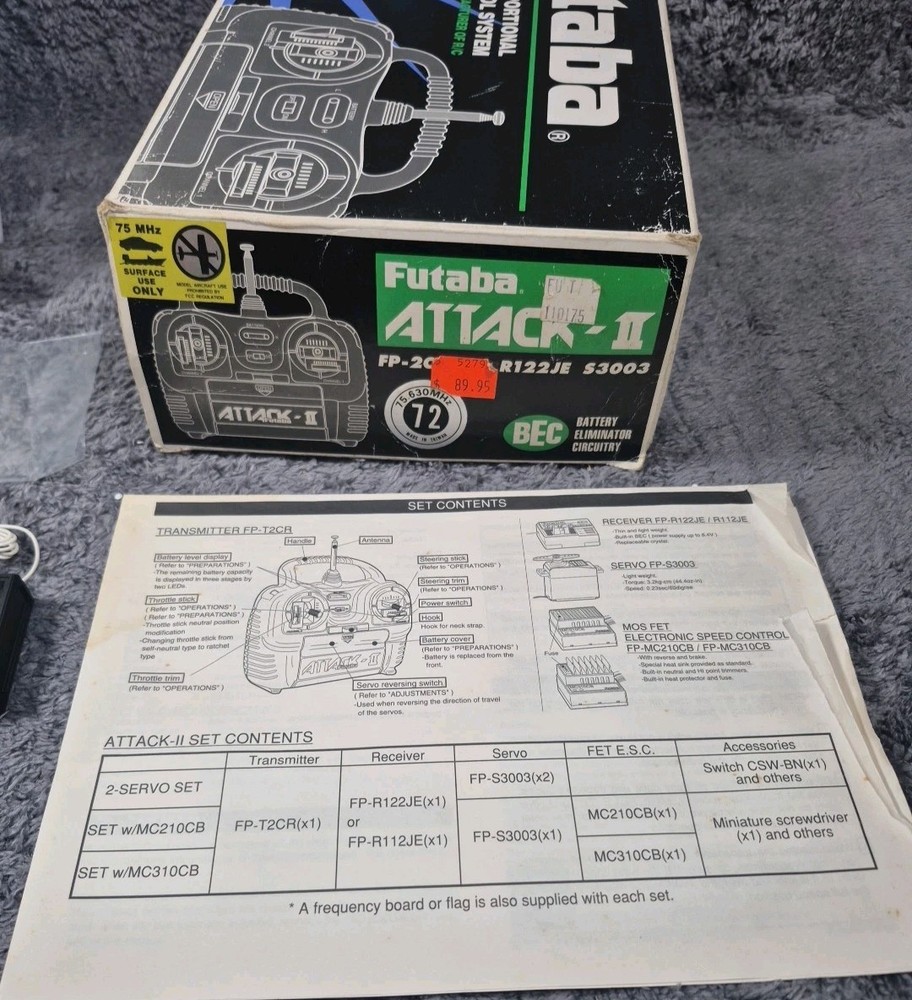 Futaba Attack 2 Controller With 2 Servo S3003 And Receiver Fp-r122je