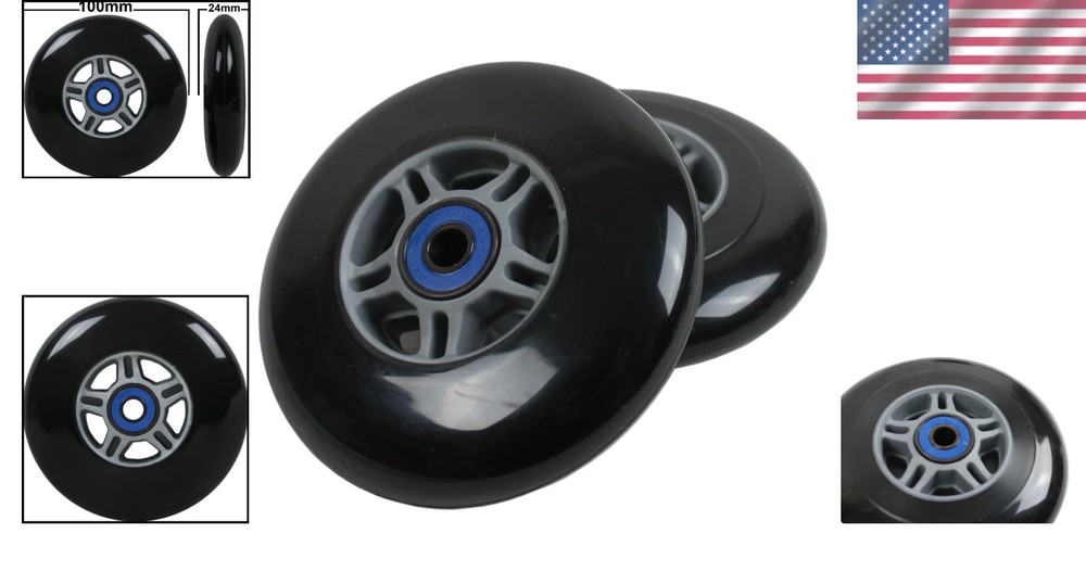 Durable 100mm Replacement Scooter Wheels with ABEC 7 Bearings for Smooth Ride