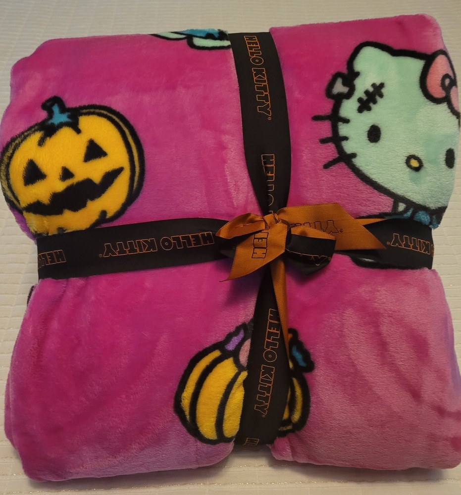 Hello Kitty Halloween Frankenstein Blanket