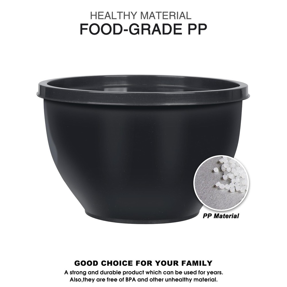 Greentainer 5-Piece Plastic Mixing Bowls with Lids Set for Kitchen, Nesting B...