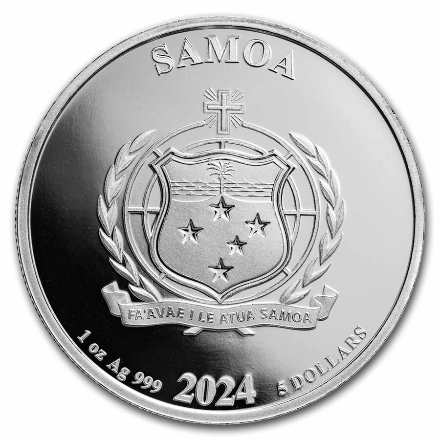 2024 Samoa 1 oz Silver Mr. Monopoly Colorized with TEP