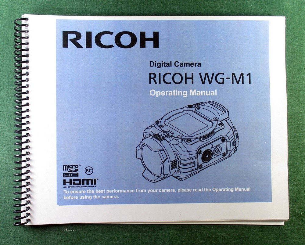 Ricoh WG-M1 OPerating Manual: 97 Pages & Protective Covers!