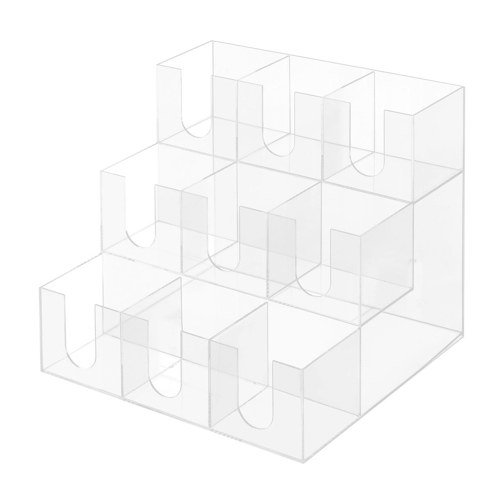 Acylic 9 Compartments Coffee Cup Holder Counter Top Disposable Cups Organizer