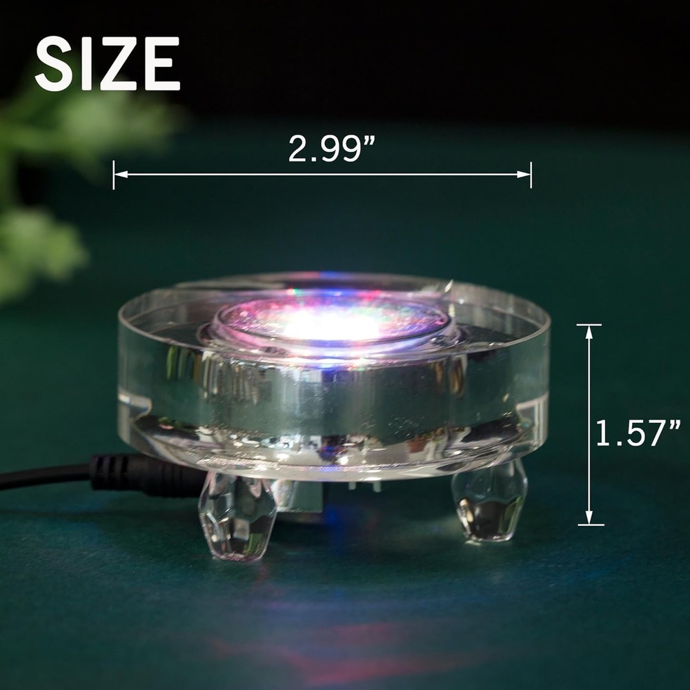Crystal LED Light Base Multicolor Changing Pedestal Color Show Stand Lighted ...