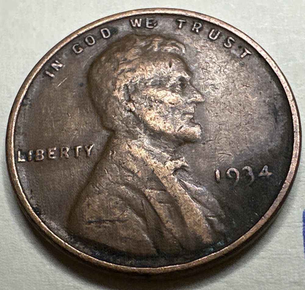 1934 1C BN Lincoln Cent WHEAT PENNY 559X