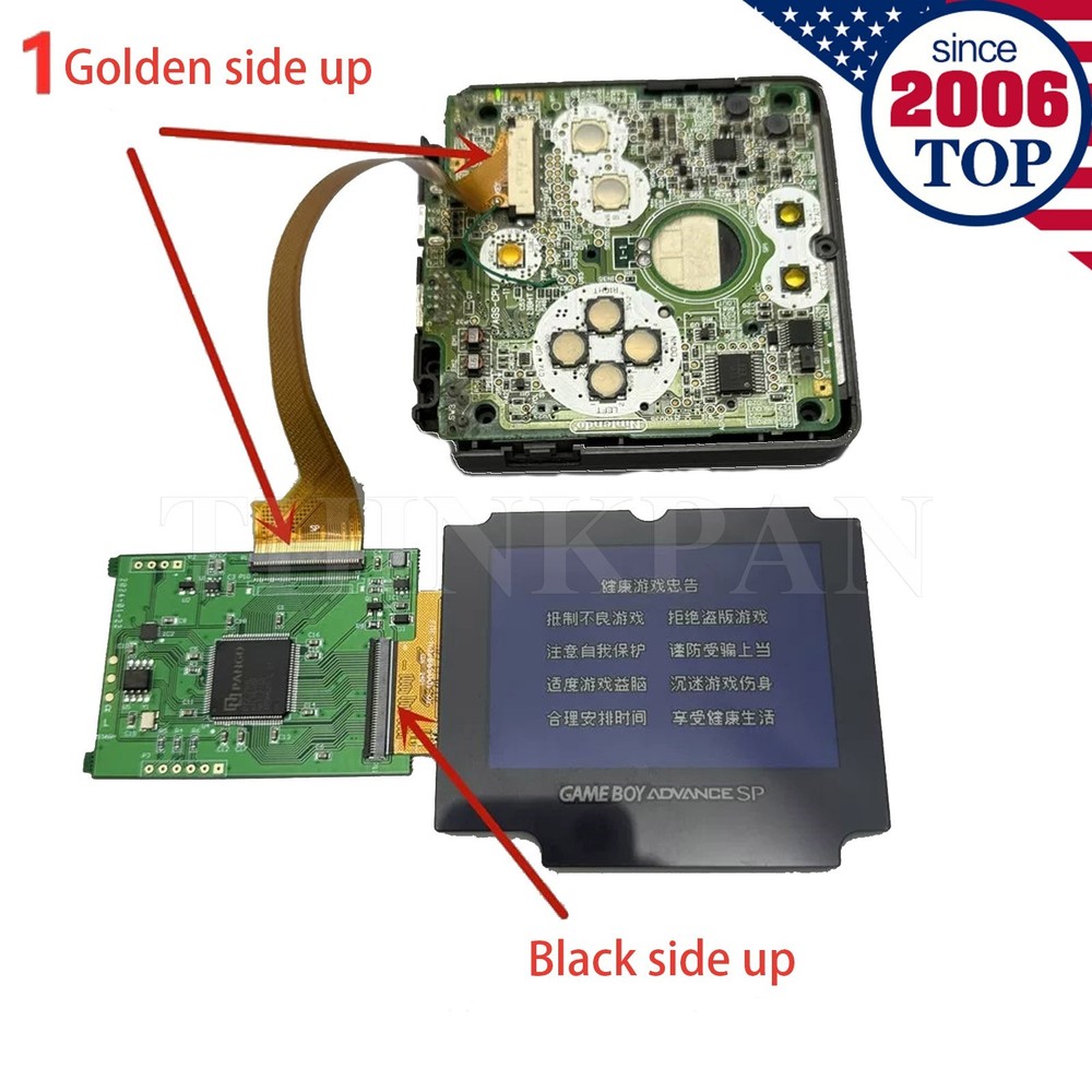 Replacement IPS 3.0 Backlight Screen for Nintendo Game Boy Advance SP GBA SP