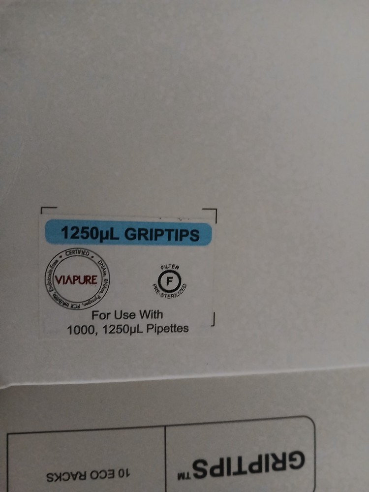 Integra Tips 3445 Griptips Eco Racks, Pre-Sterilized Filter 1250 ul - 10x96 tips