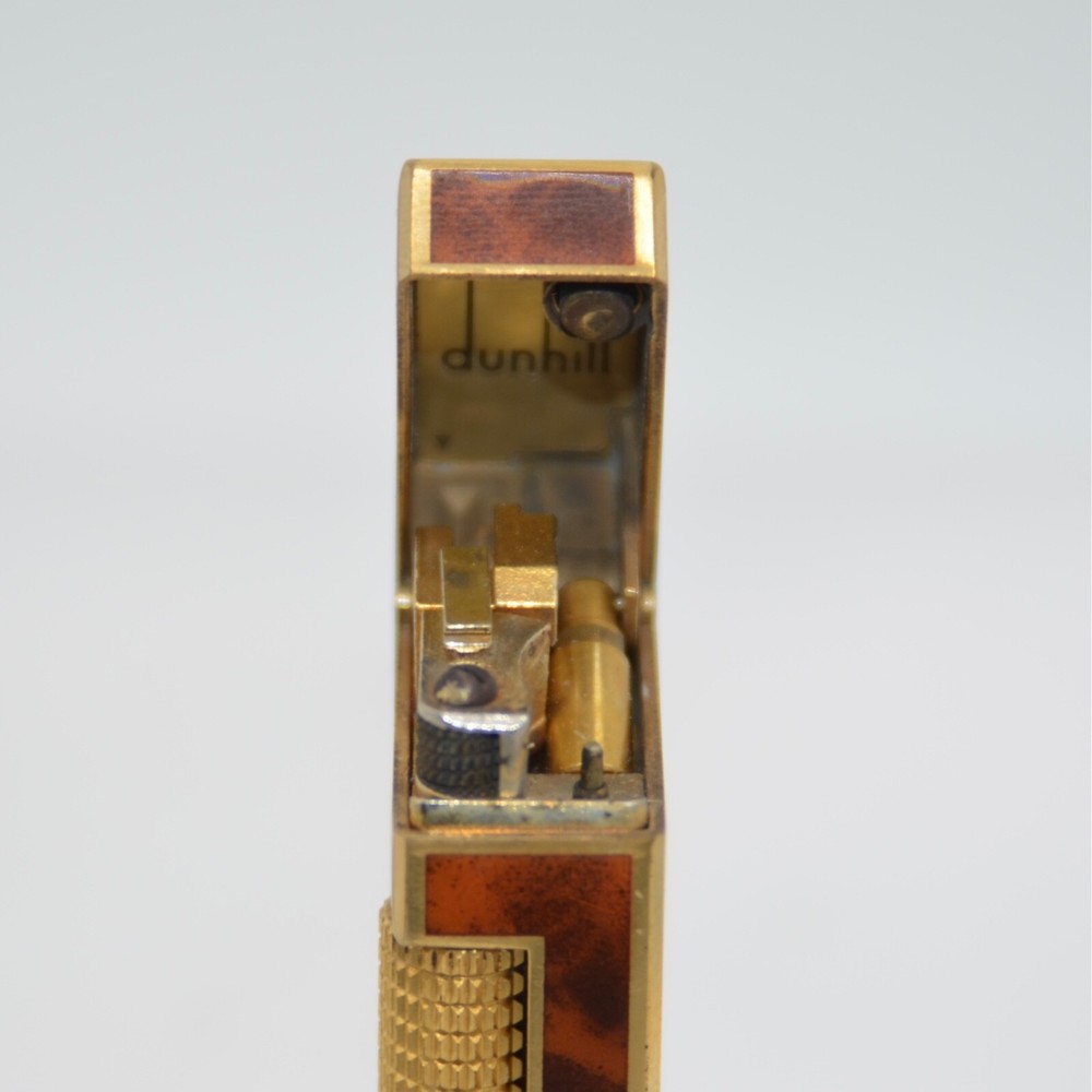 Dunhill Rollagas Lighter Laquer-Brown Shell-Ultrasonically cleaned_Working