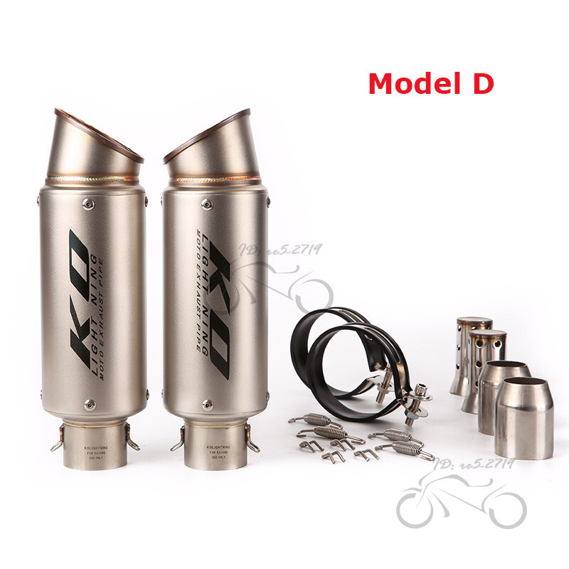 51mm Motorcycle Exhaust Tips Pair Universal Muffler Tail Pipe Left/Right System
