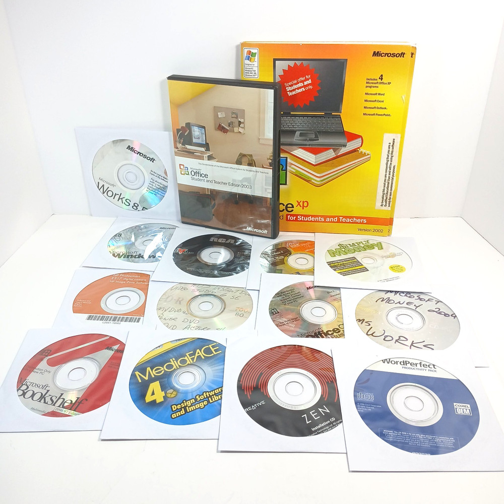 Lot of 15 Computer Software Discs, Microsoft Office, RCA, HP
