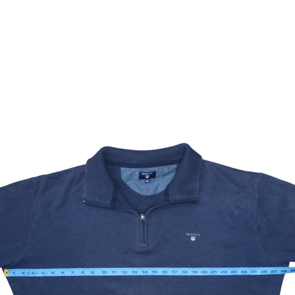 GANT Men’s Blue 2XL 1/4 Zip Cotton Basic Jacket