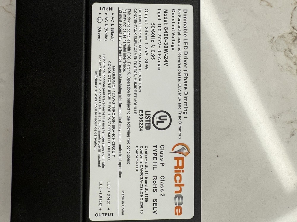 Richee Dimmable LED Driver (Phase Dimming)