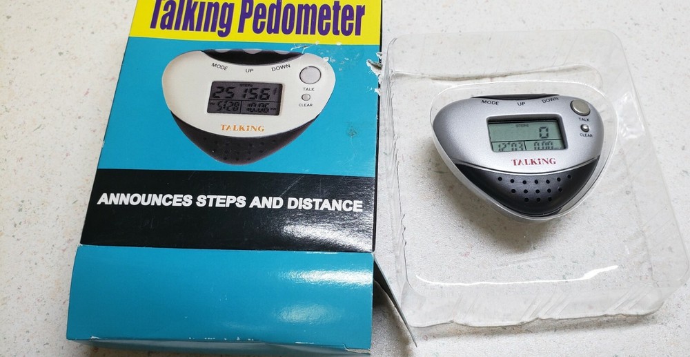 Talking Pedometer Announces Steps and Distance
