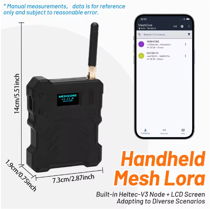 LT2 Mesh Pocket Tracker Node Heltec V3 ESP32 LoRa 32 Meshtastic&Meshcore