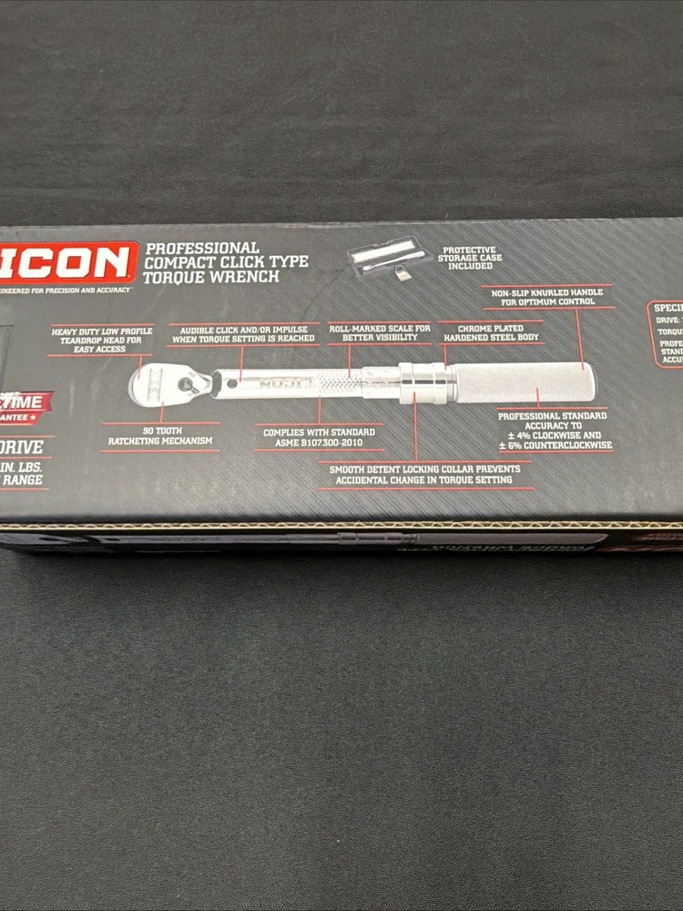 Icon Professional Compact Click Type Torque Wrench TW38-200