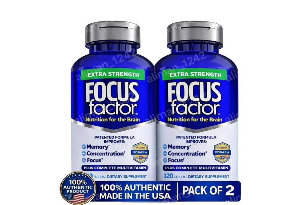 2 Packs Focus Factor Adults Extra Strength- Brain Supplement for Memory- 120 Tab