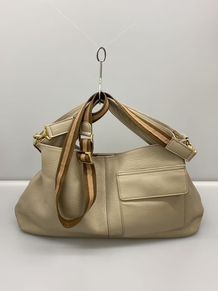 ATAO Handbag Leather BEG Plain ELVY LUXE