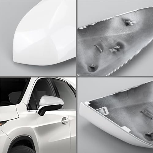 Direct Replacement Side Mirror Covers Caps for 2015-2021 Left Side Pearl White