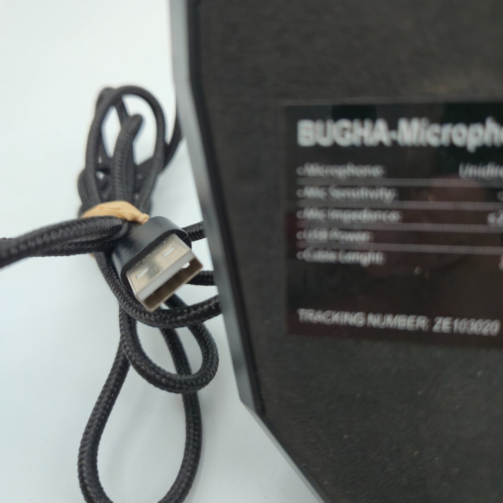 Bugha Color Changing LED Gaming Microphone for PC Hands Free Black