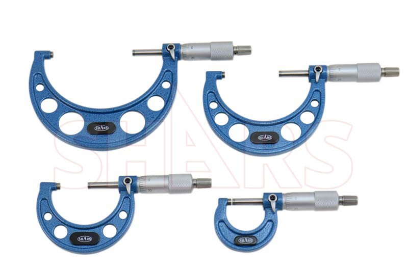 SHARS 0-4" Solid Metal Frame Micrometer Set NEW L}