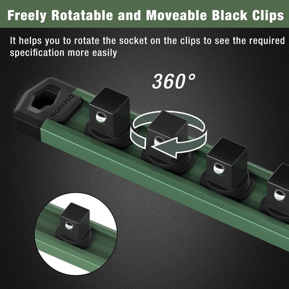 1/2" Drive Magnetic Socket Organizer Heavy Duty Socket Holder Socket Rack Kit US