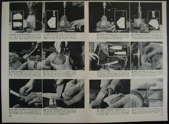 How-To Carve a Brier Briar Smoking Pipe 1951 INFO