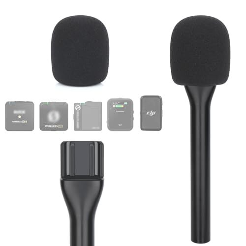 Interview Microphone Handheld Adaptor for Rode Wireless Mic Handle & Mic Cover
