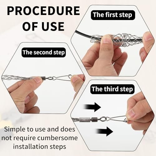 4PCS 1/2" Wire Pulling Grips - Electrical Cable Puller Tool for Heavy & Light Ca