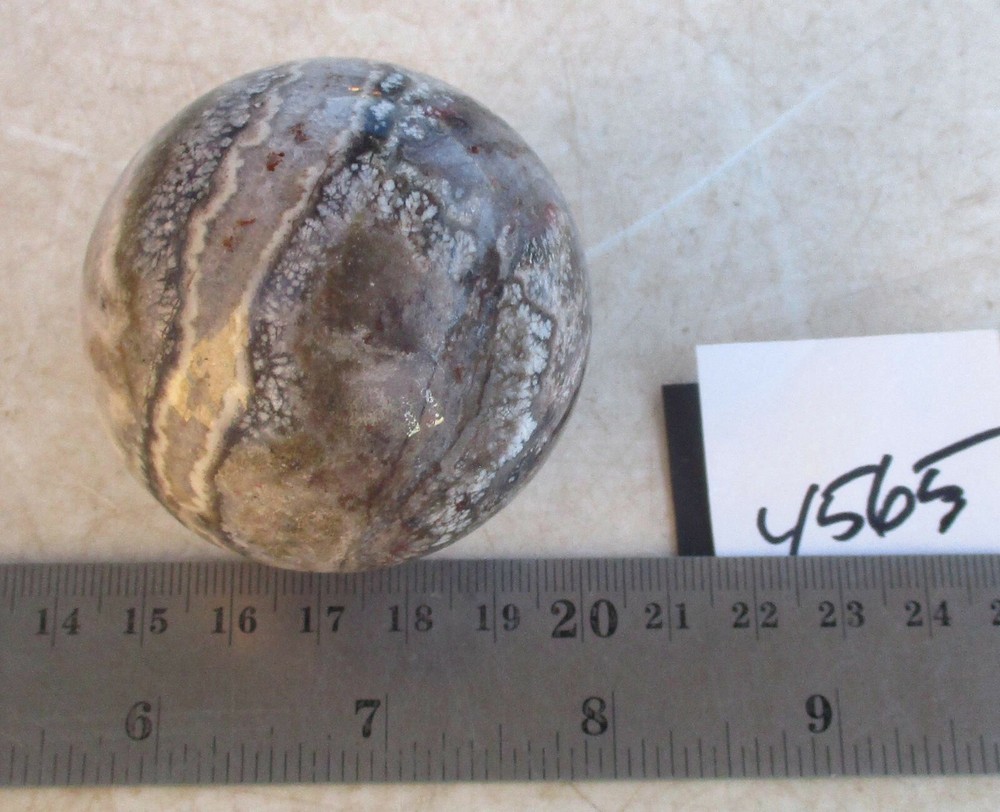 Fluorescent Plume Fluorite and Fluorite Sphere 54mm 4565
