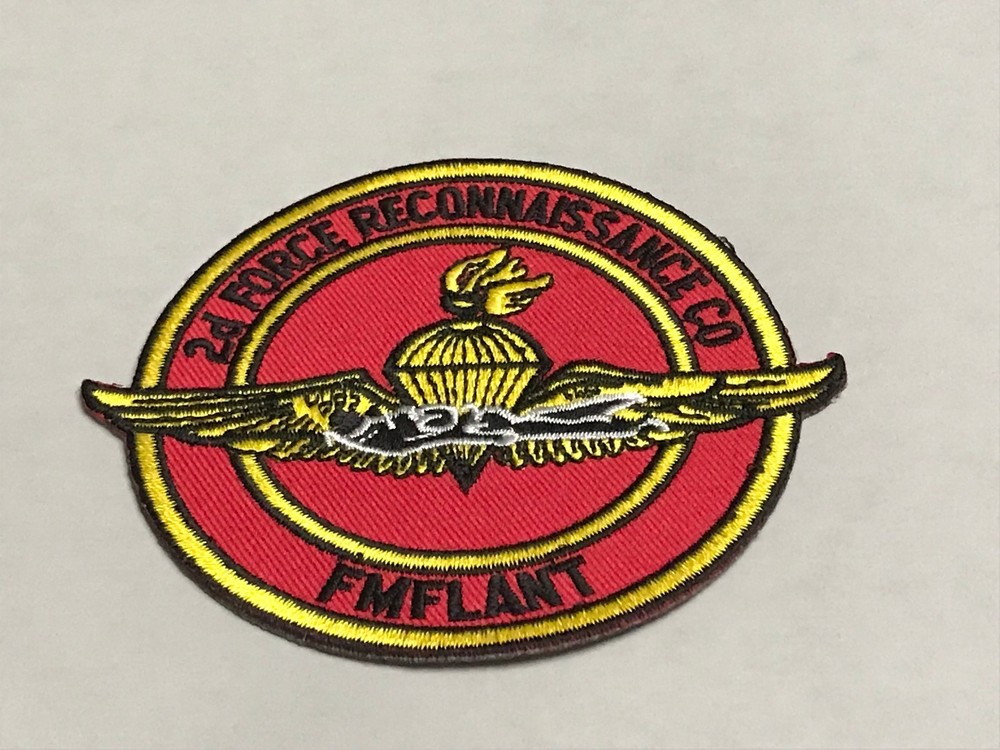 2d Force Reconnaissance Co patch, FMFLANT patch, patch with wings, military